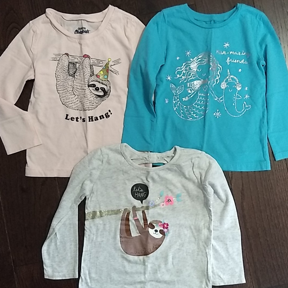 Mermaid & Sloth Shirts - Size 3T